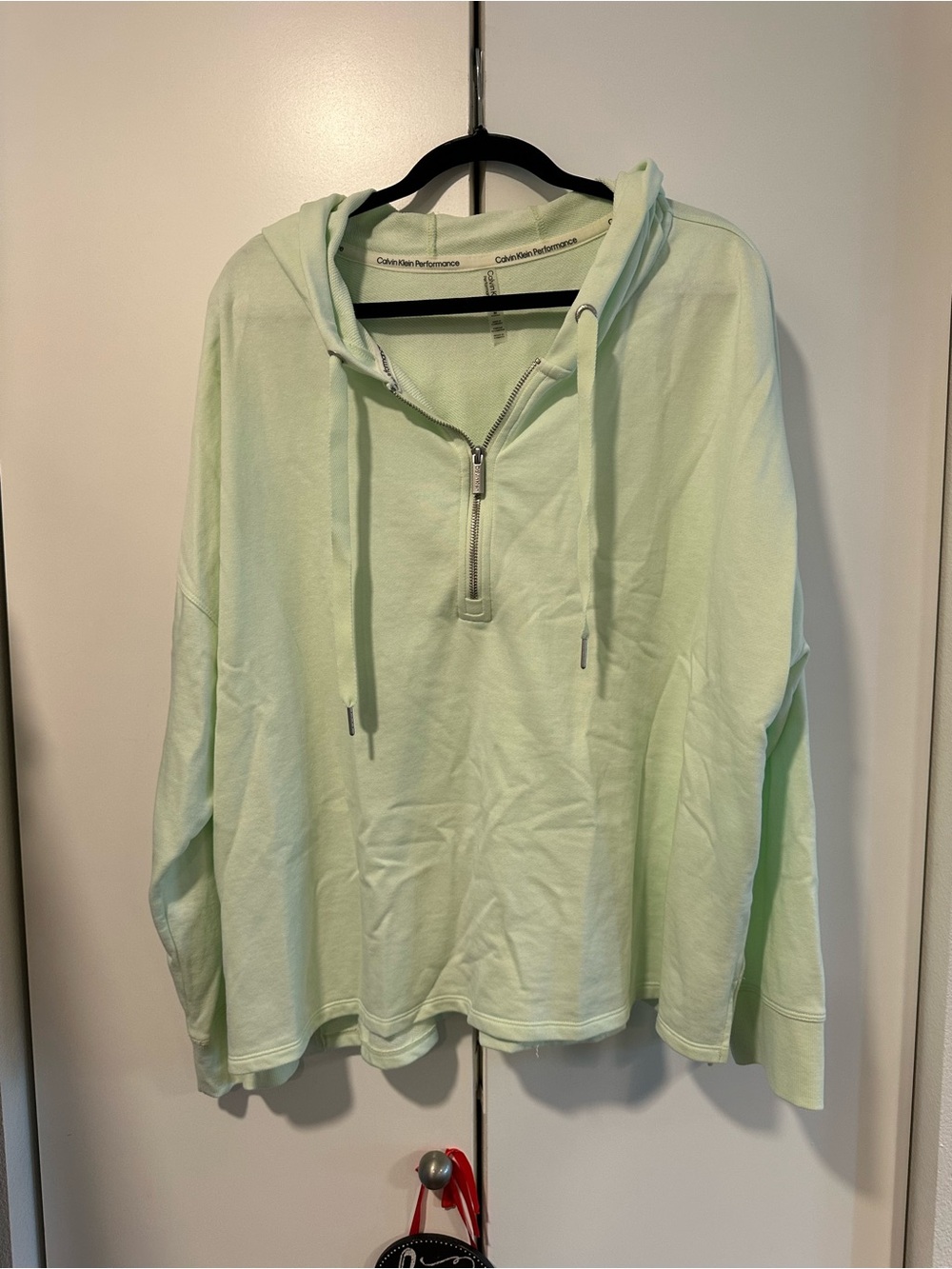 Calvin Klein Performance Women's Light Green Half-Zip Hoodie Sweater 3x NWOT